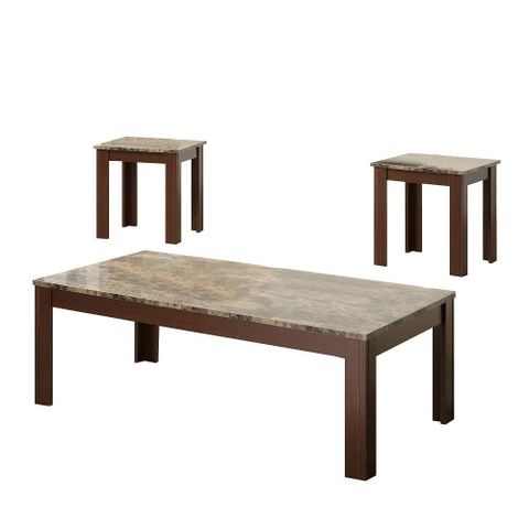 Solid Modern Style 3 Piece Occasional Table Set, Brown regarding A Deep Dive into the Style and Functionality of the Benzara BM156134 Table Set